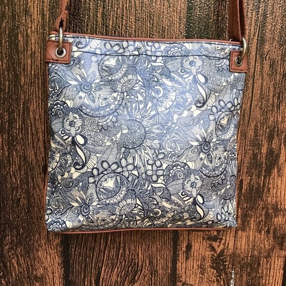 Sakroots Navy Blue Spirit Desert Floral Crossbody Trip Pouch Adjustable Strap - Picture 14 of 14